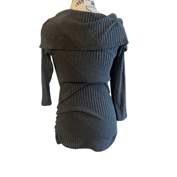 Frank Lyman Design gray Off-the-Shoulder Sweater - Picture 3 of 4